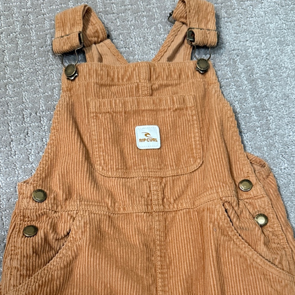 Rip Curl Kids Corduroy Overalls in Rust - Picture 2 of 4